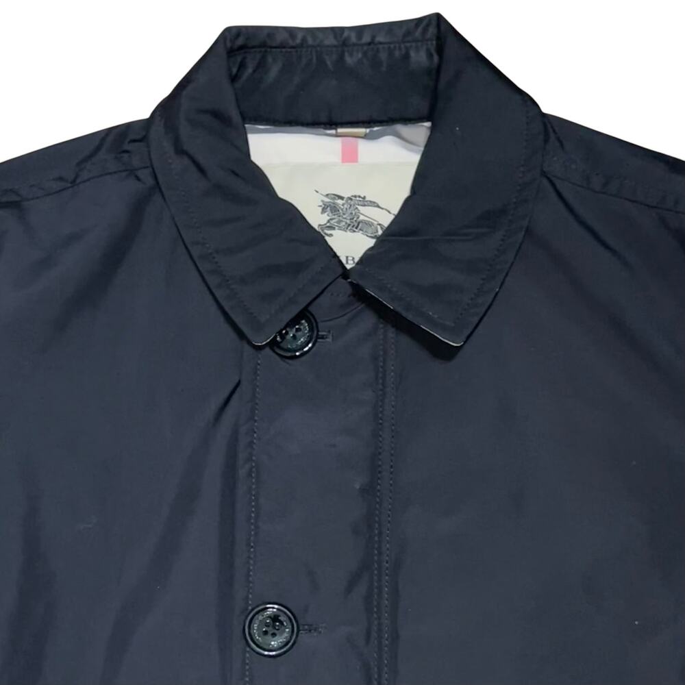 Burberry Men's Jacket Medium Black Zip Button Quilted Lining M Coat Quiet Luxury - Picture 6 of 16